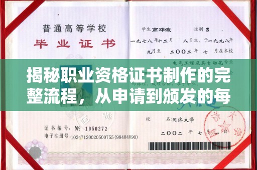 盐湖揭秘职业资格证书制作的完整流程，从申请到颁发的每一步